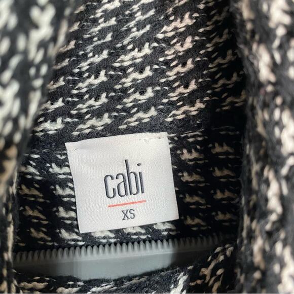 Cabi Fergie Fervor Sweater Split Pullover Turtleneck Stripe Black, White XS - Picture 4 of 9